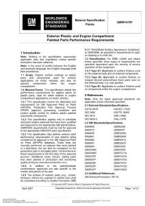 SGM-GMW14797 Exterior Plastic and Engine Compartment Painted Parts Performance Requirements
