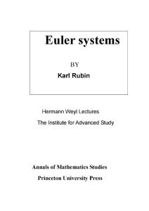 Euler systems-Karl Rubin