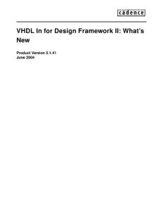Cadence IC官方手册：VHDL In for Design Framework II Wha