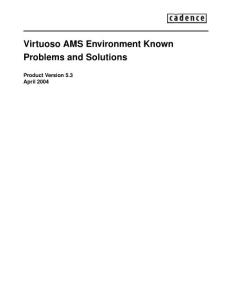 Cadence IC官方手册：Virtuoso AMS Environment Known Prob