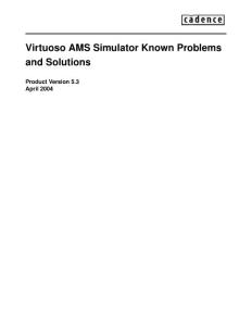 Cadence IC官方手册：Virtuoso AMS Simulator Known Proble