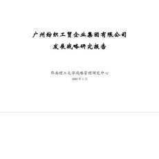 广州纺织战略发展规划报告