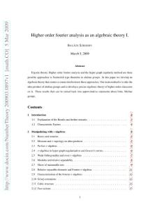 200903.0897v1 Higher order Fourier analysis as an algebraic theory I