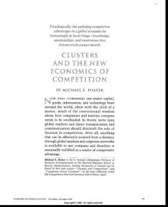 Harvard Business Review - Clusters And The New Economics Of Competition (Michael Porter)