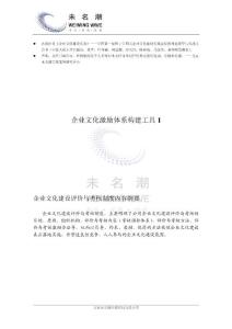 企业文化建设评价与考核制度内容纲要（工具1）