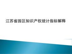 【精品培训课件】江苏省园区知识产权统计指标解释