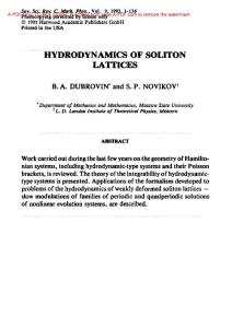Dubrovin, Novikov. Hydrodynamics of soliton lattices (Sov.Sci. review, 1993)(T)(139s)