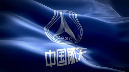 中国航天徽标旗帜动画