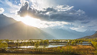 西藏湿地高原山区风景延时摄影