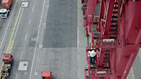 航拍香港港口码头集装箱延时摄影拍摄