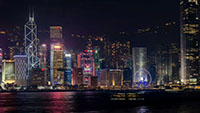 香港夜景街道光线延时摄影