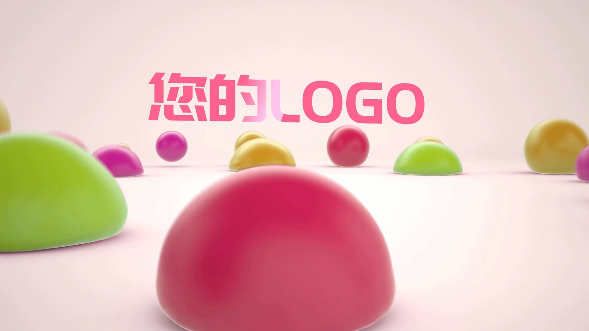 AE模版-3D唯美可爱气球弹跳片头标题LOGO
