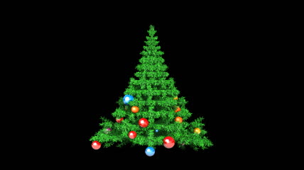圣诞树结出彩色小球动画