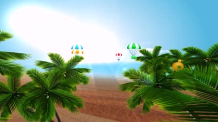 海滩椰树背景视频