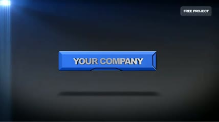 蓝色质感标题logo展示动画
