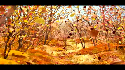 卡通3D树叶飘落动画视频素材