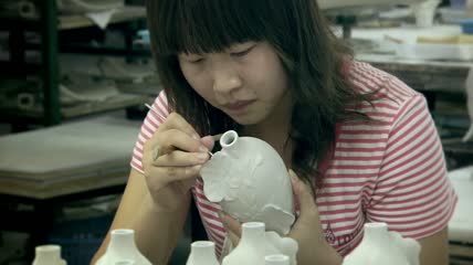 景德镇陶瓷制作视频素材