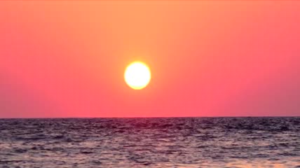 海平面彩云夕阳海景1