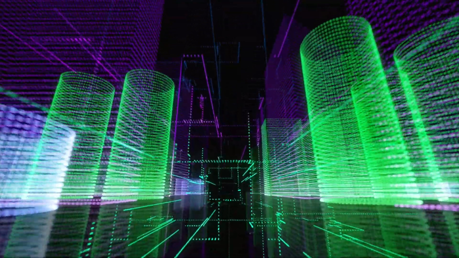 科技感穿梭高清视频素材光影城市街道穿梭
