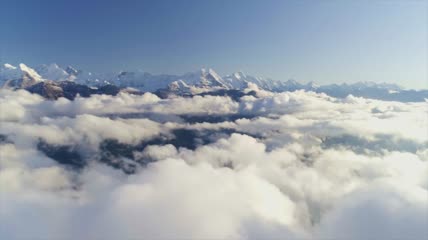 山川云海森林湖泊欧洲自然风光航拍视频素材