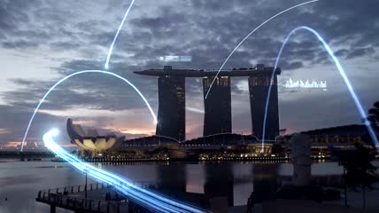高科技信息城市互联网商务实拍视频素材