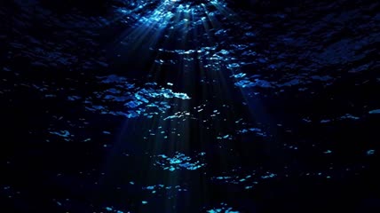 海浪海底深处光线穿过海面大海光海底