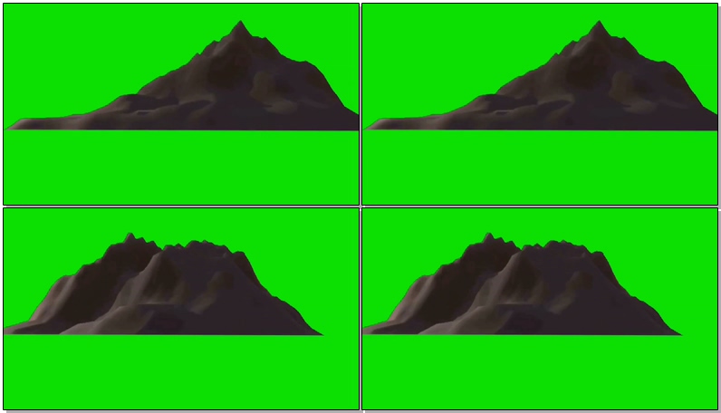 绿屏抠像旋转的3D山峰