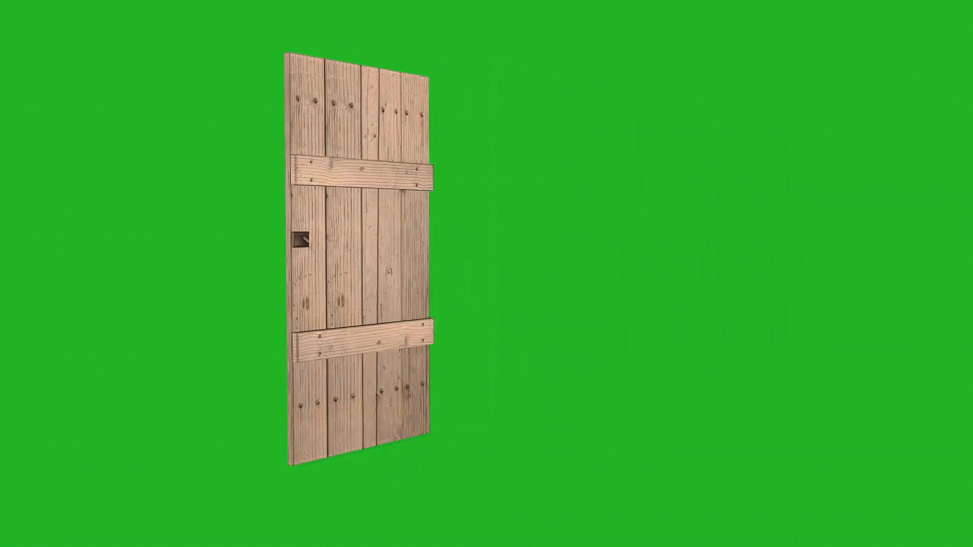 绿屏抠像打开的木门
