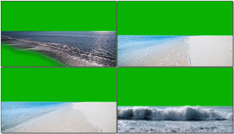绿屏抠像大海海滩