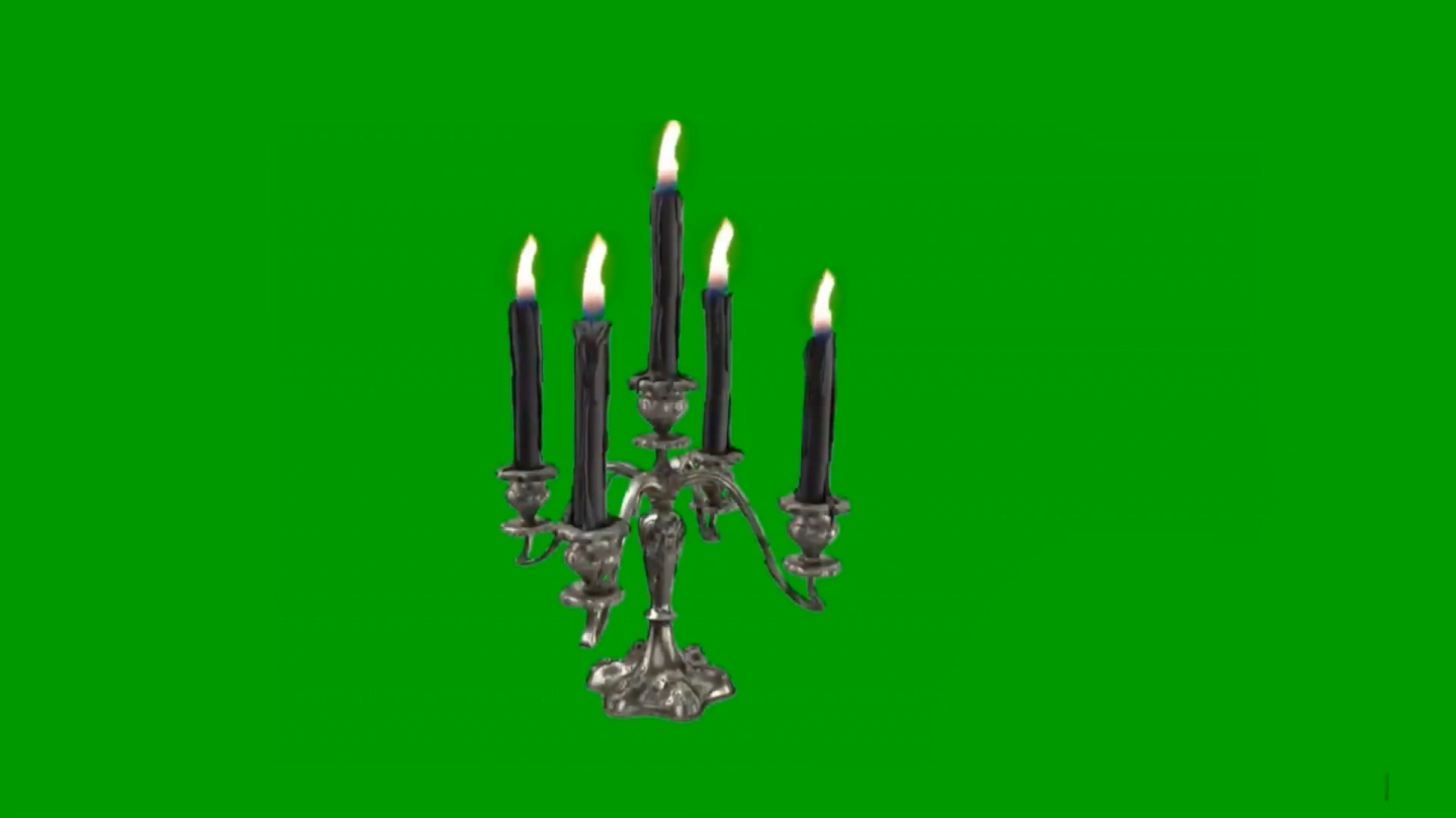 绿屏抠像黑色蜡烛台