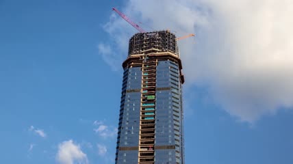 国内城市在建高楼延时摄影视频素材
