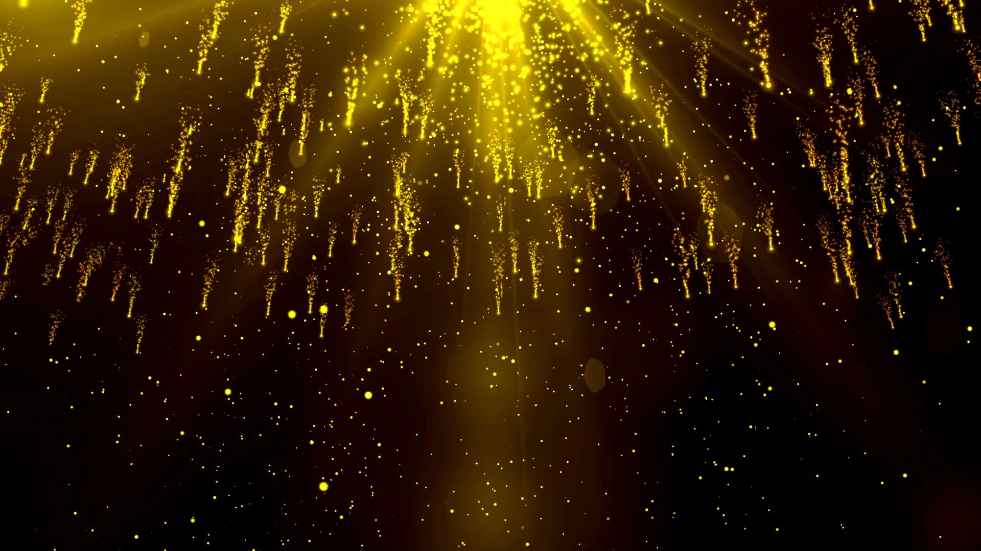 金色粒子坠落流星雨浪漫婚礼屏幕背景视频素材