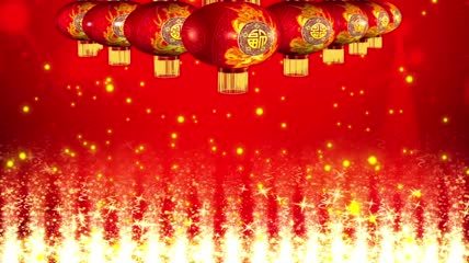 中国红流光风格新年元旦灯笼喜庆背景