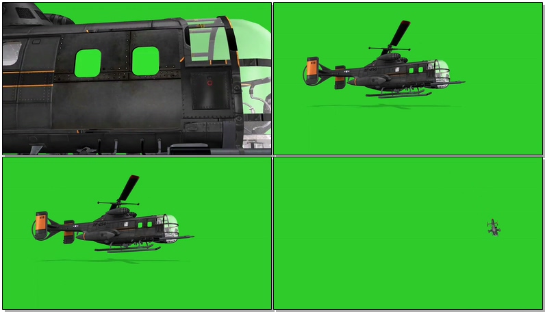 绿屏幕抠像武装直升机