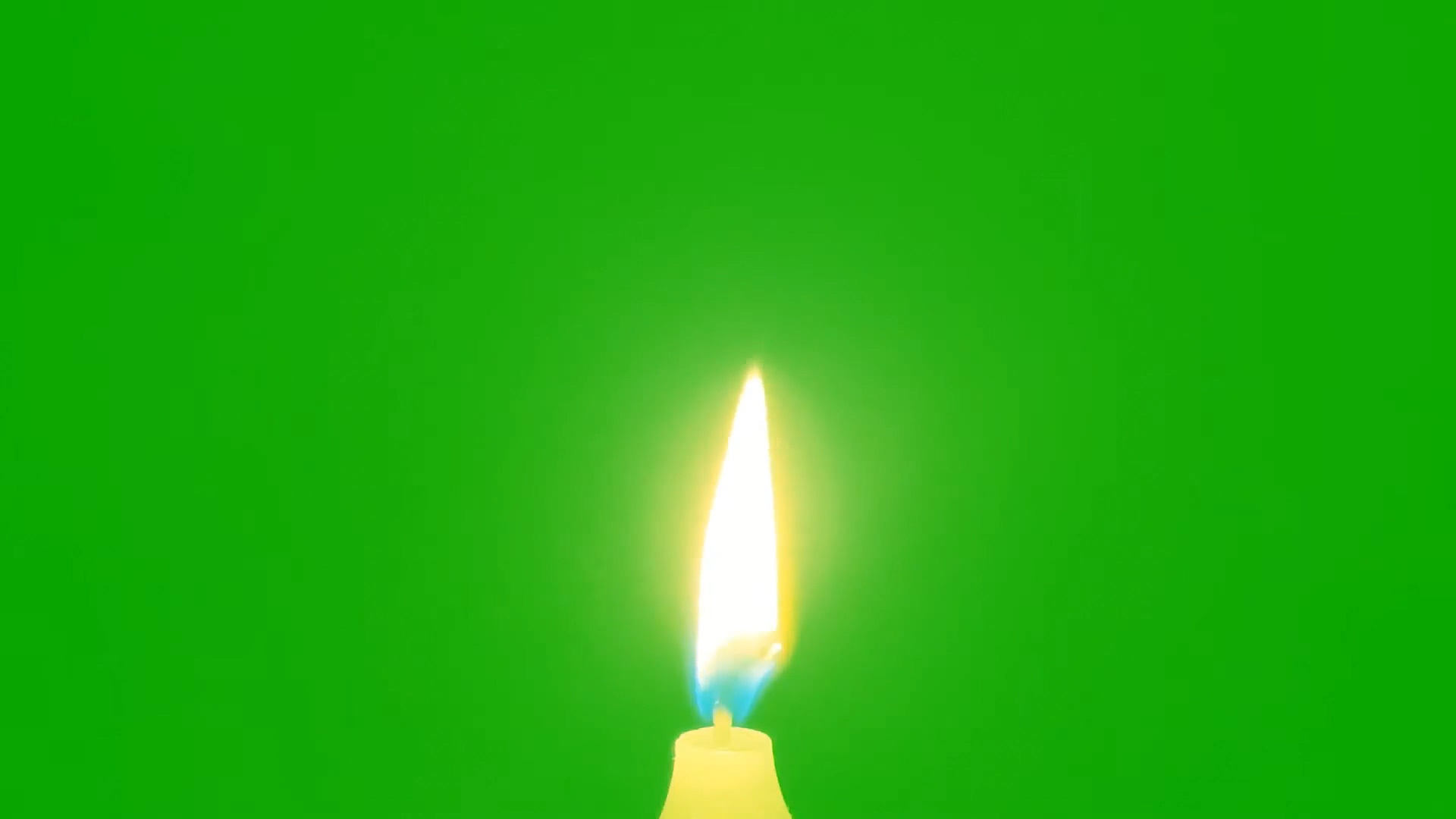绿屏幕抠像燃烧的蜡烛