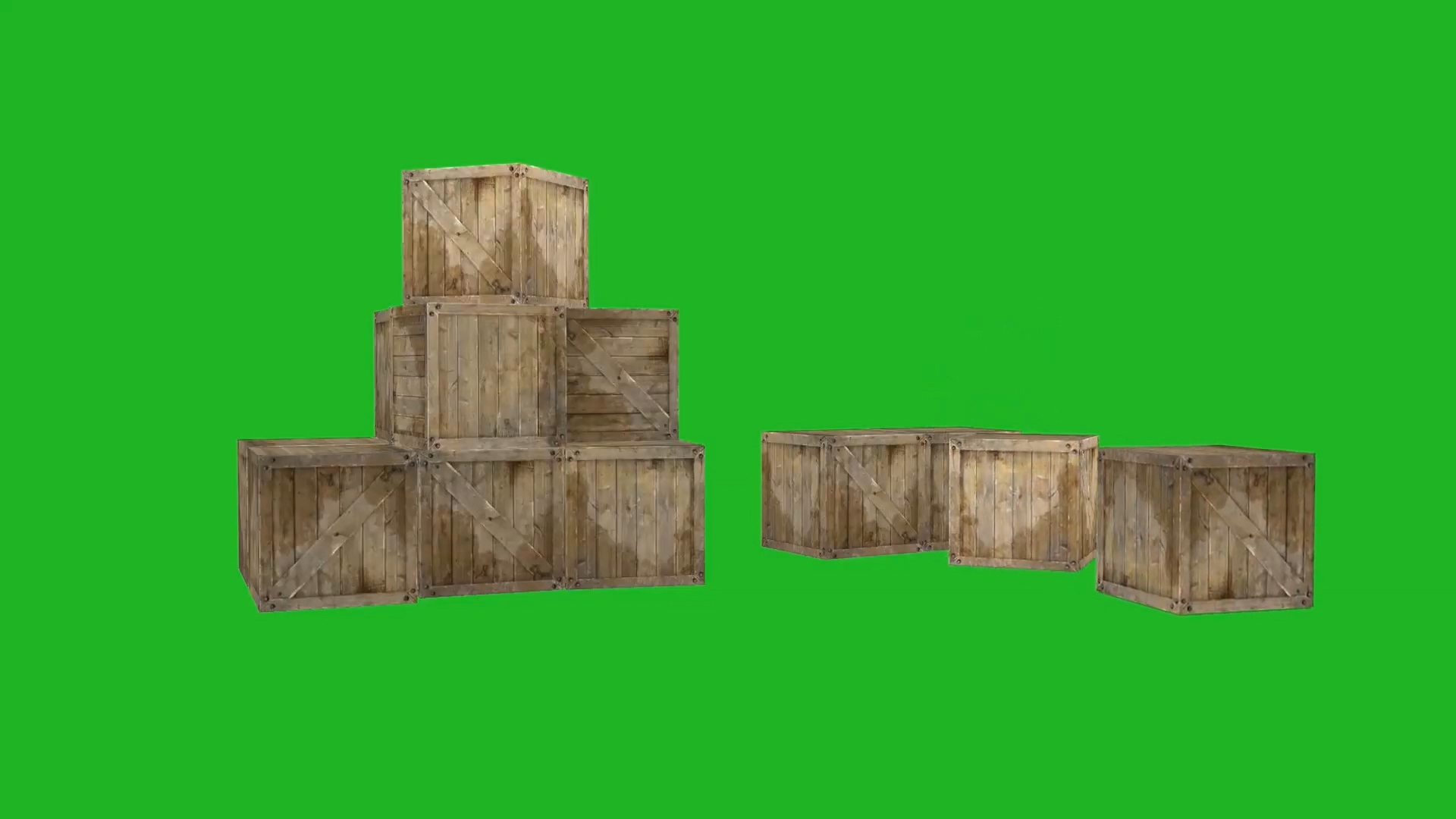 绿屏抠像视频素材木箱