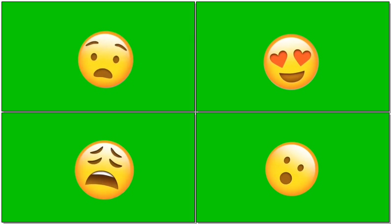 绿屏抠像视频素材卡通表情