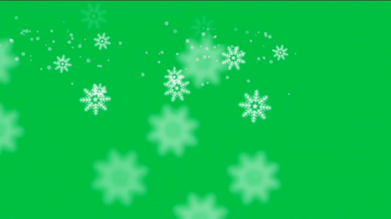 绿屏抠像视频素材雪花片