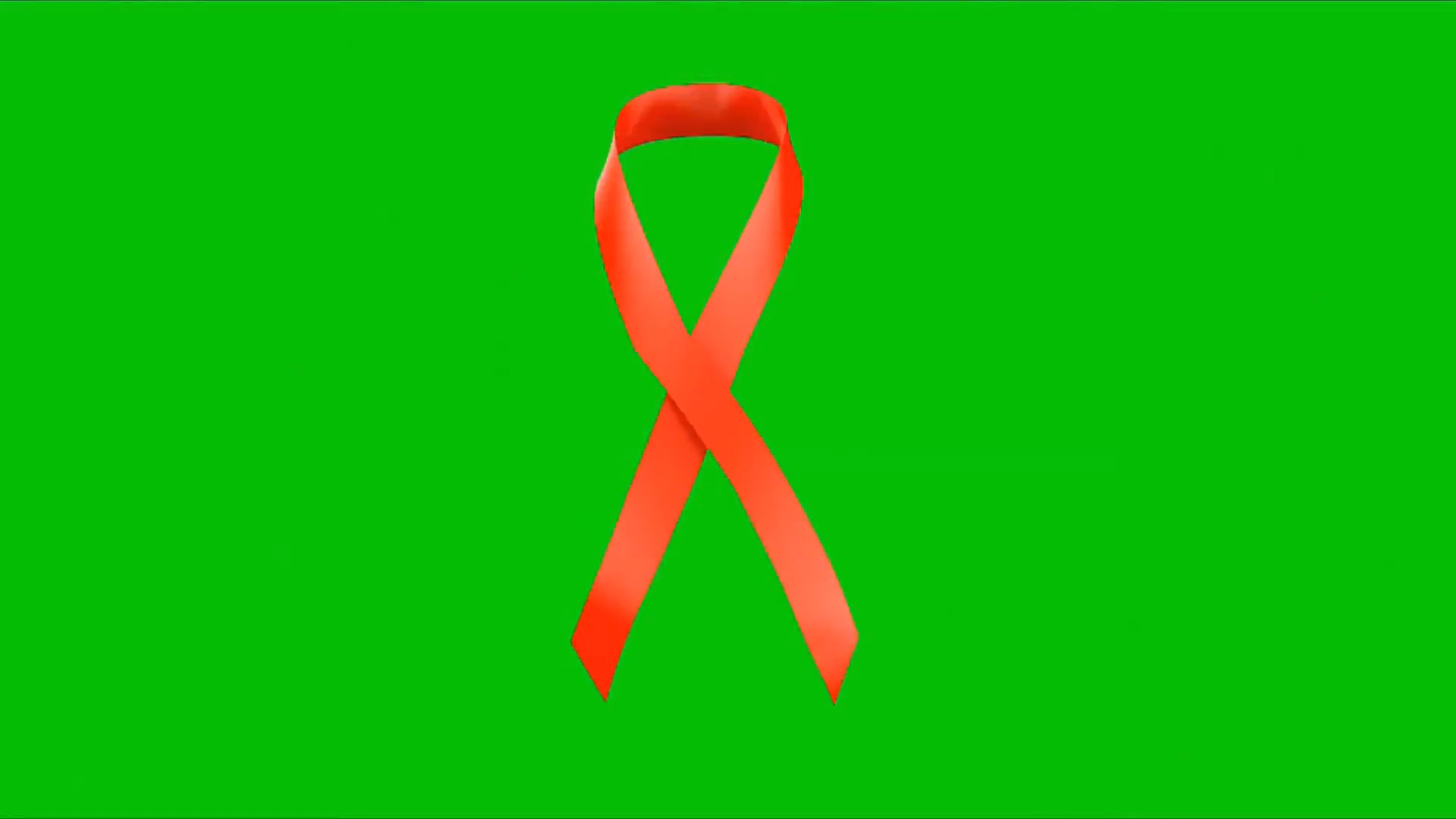 绿屏抠像视频素材艾滋病红丝带