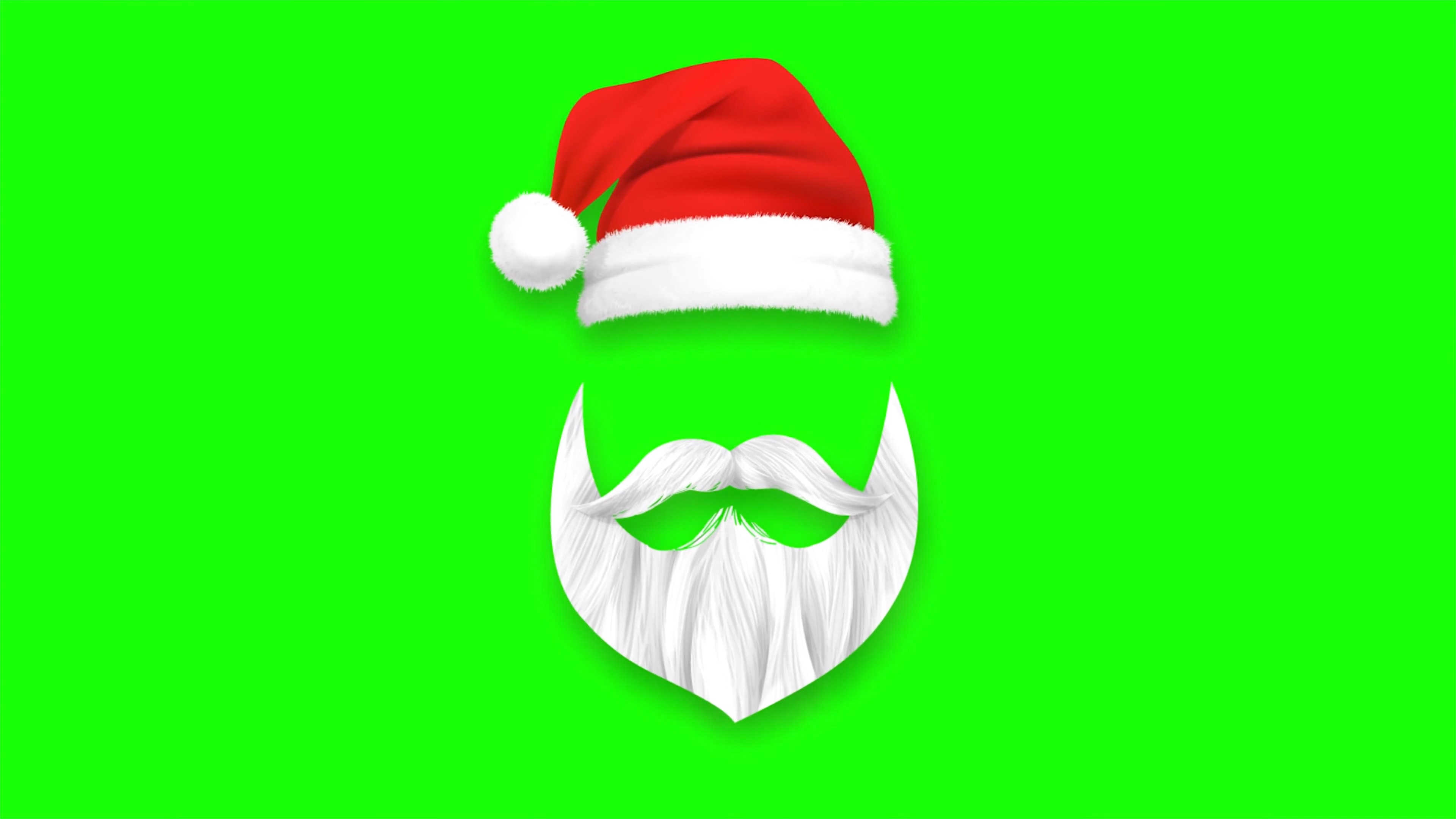 绿幕视频素材圣诞老人头饰