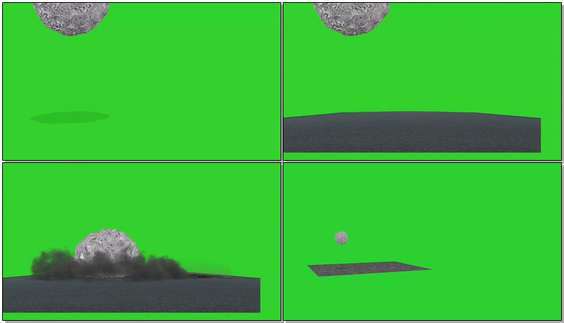 绿幕视频素材陨石坠落
