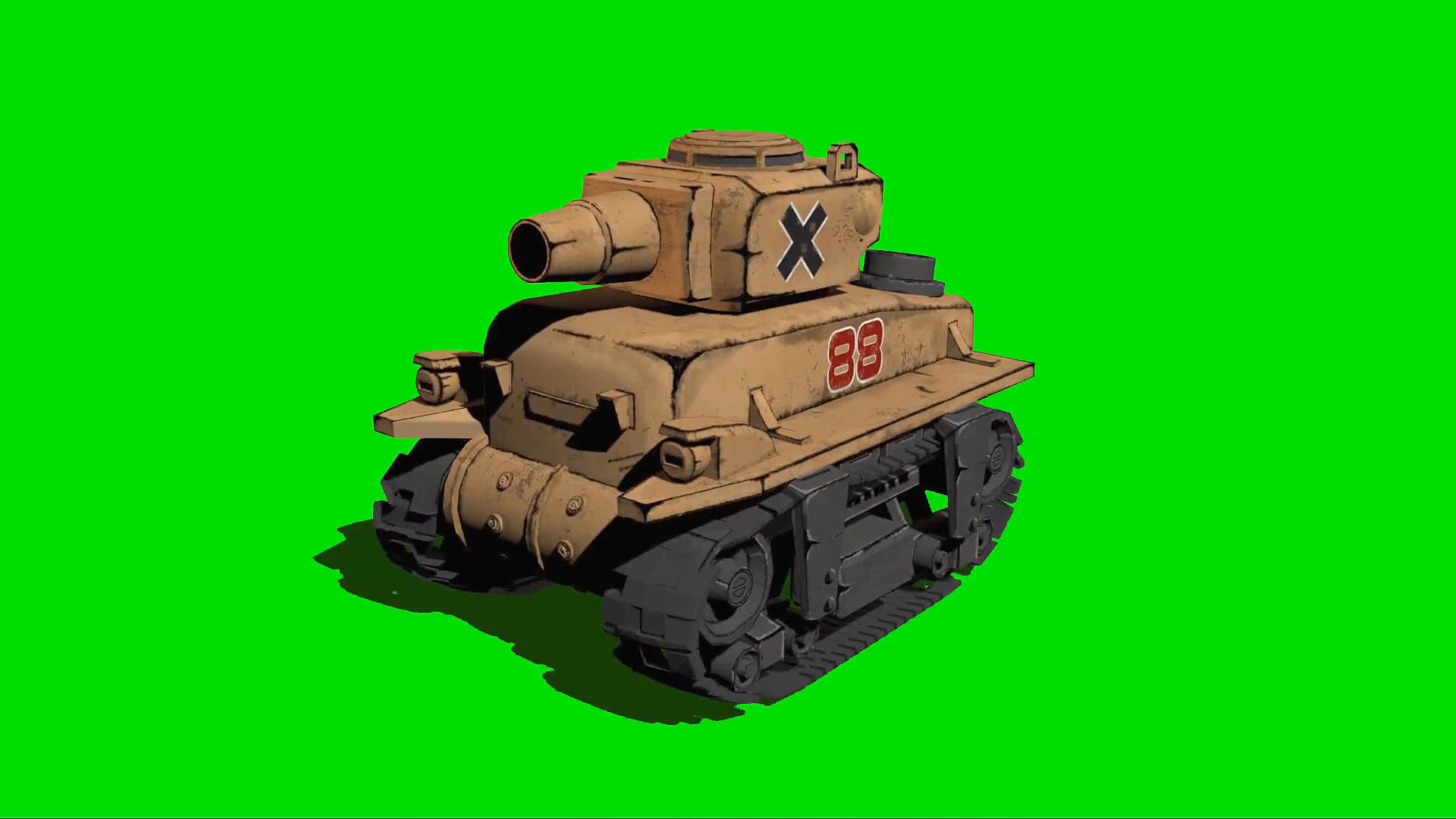 绿幕视频素材合金弹头坦克