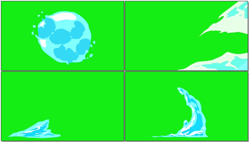 绿幕视频素材卡通水滴