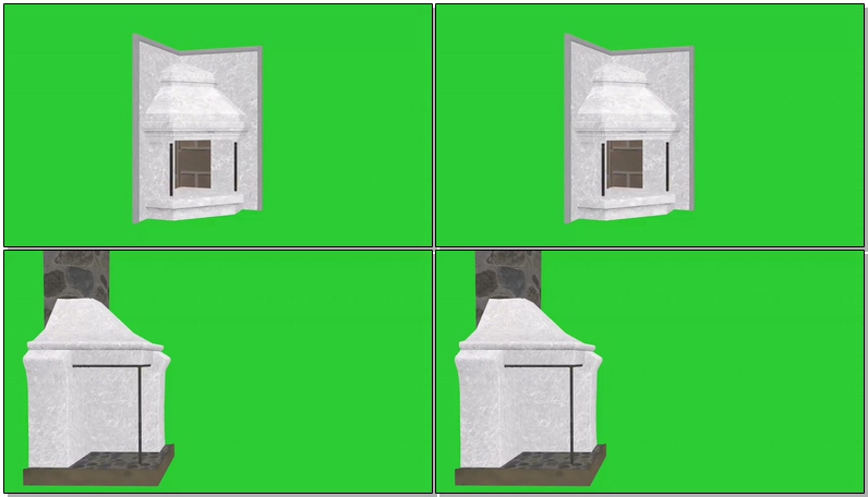绿幕视频素材壁炉