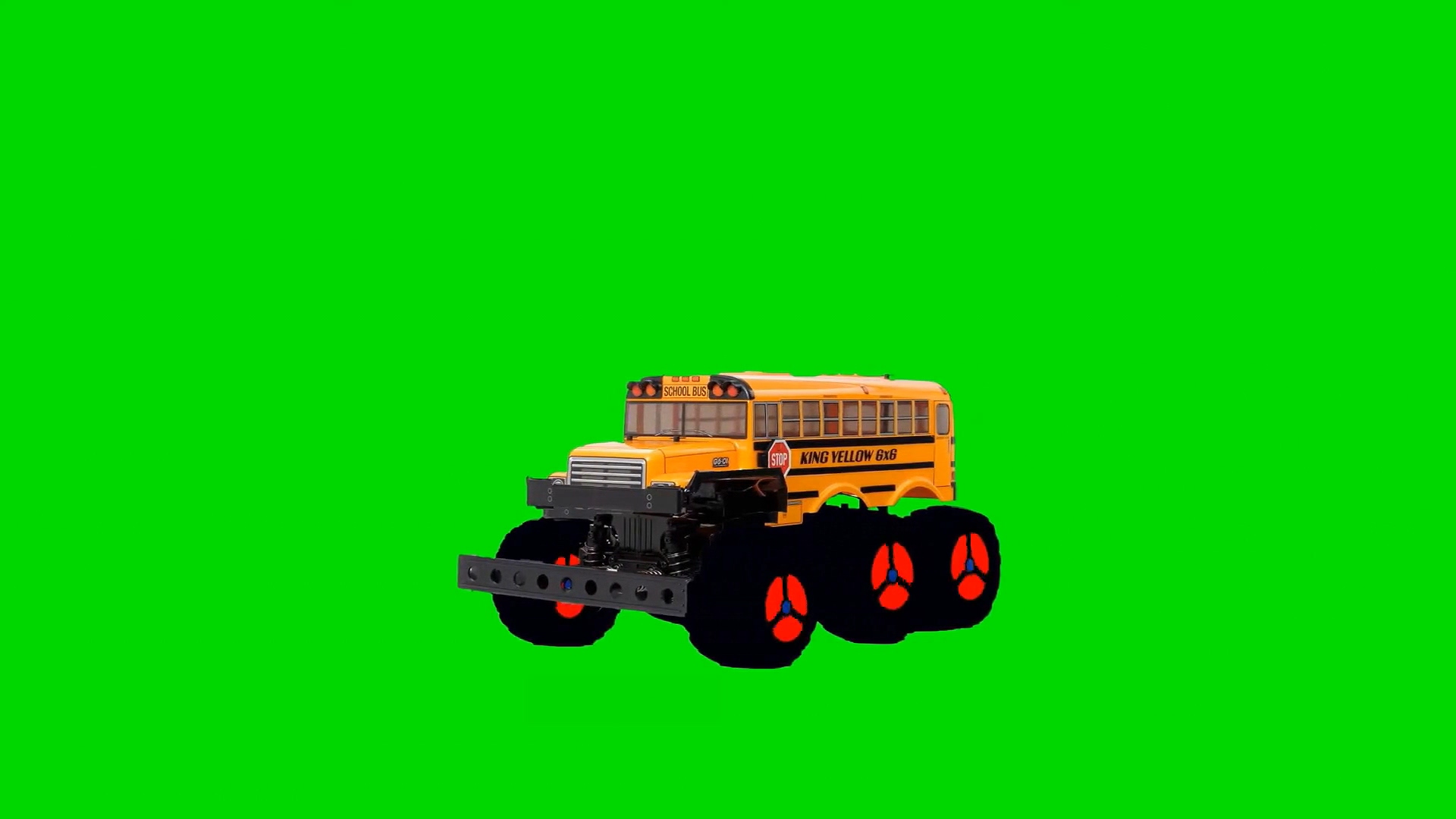 绿幕视频素材玩具校车