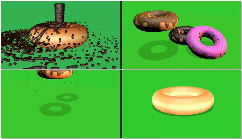 绿幕视频素材甜甜圈