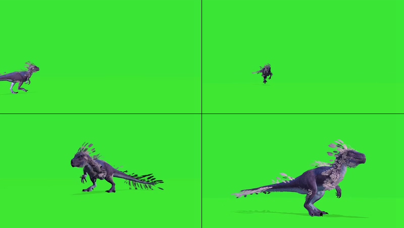 绿幕视频素材变异恐龙