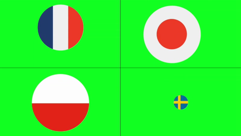 绿幕视频素材世界国旗