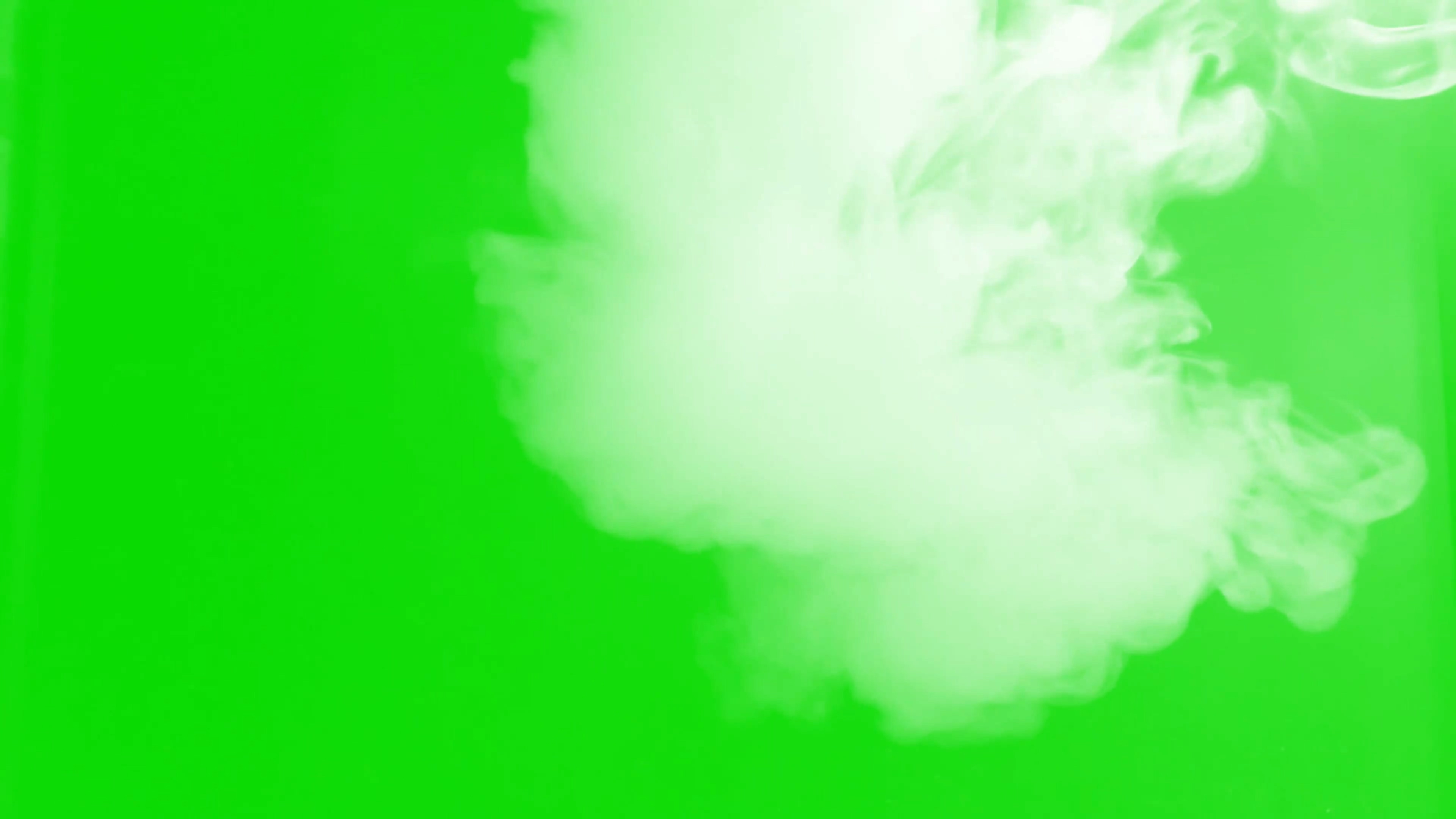 绿幕视频素材白色烟雾