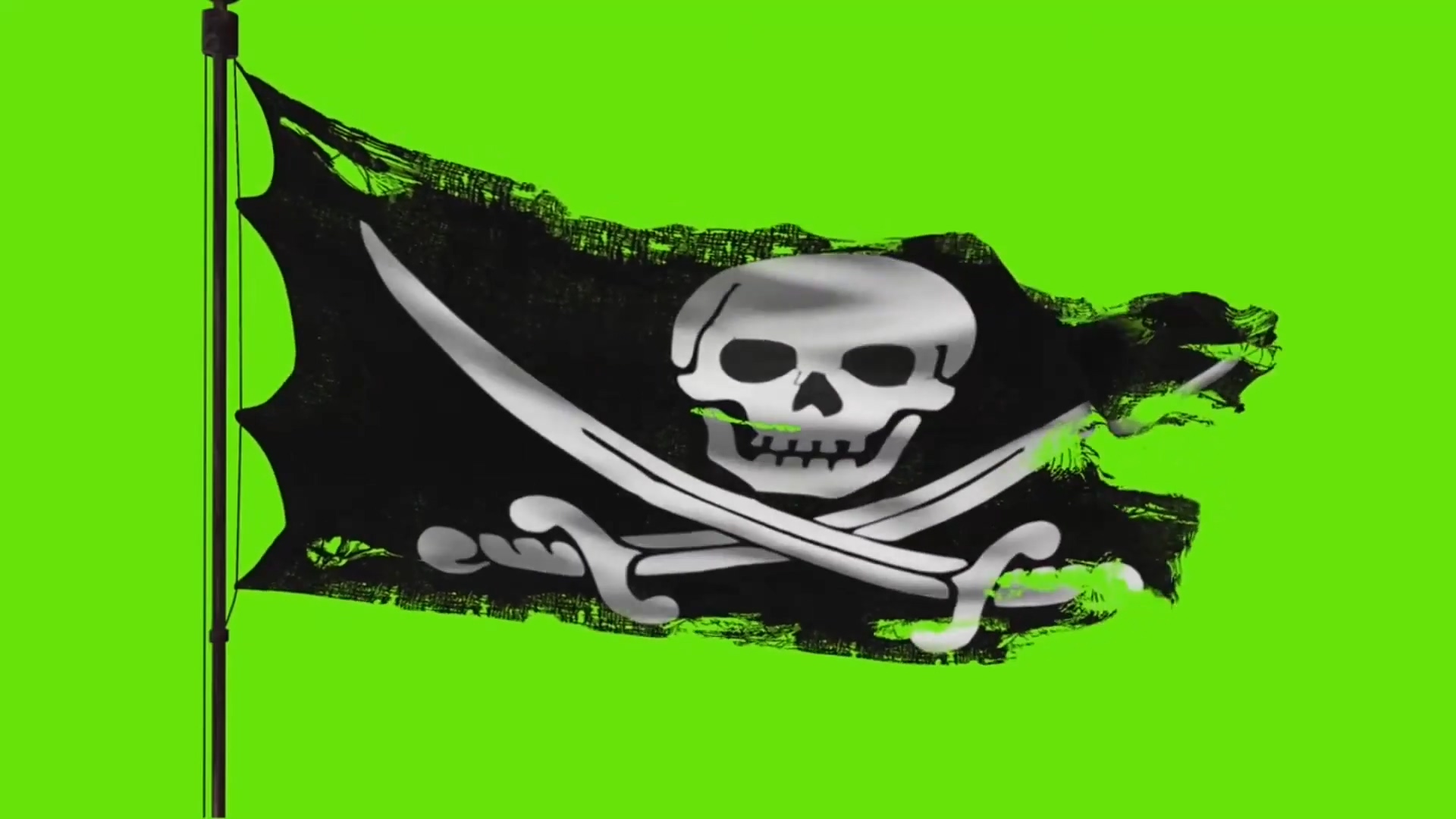 绿幕视频素材海盗旗